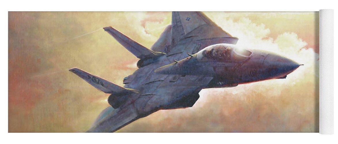 Aviation Yoga Mat featuring the painting Tomcat by Douglas Castleman