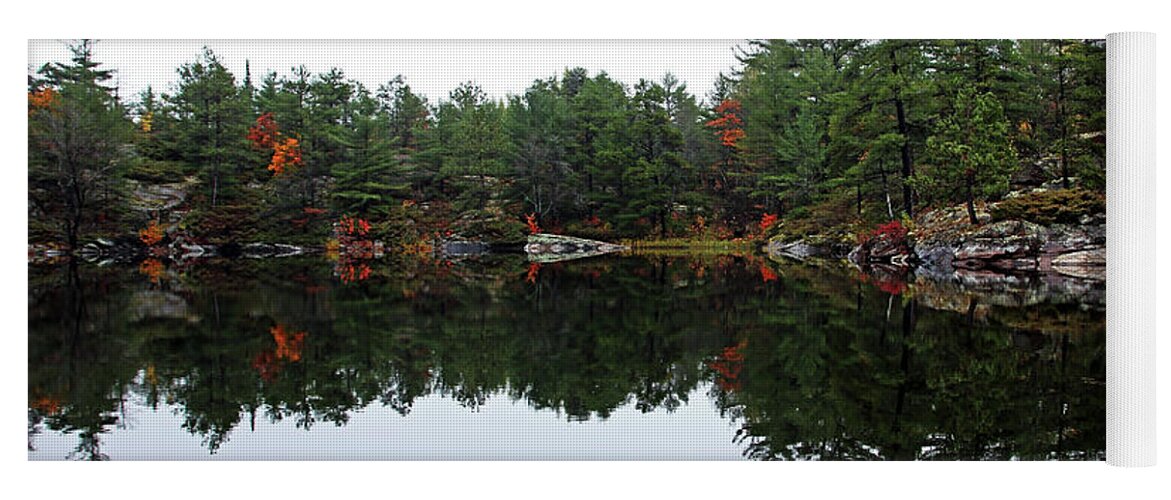 French River Yoga Mat featuring the photograph Tranquil Autumn by Debbie Oppermann