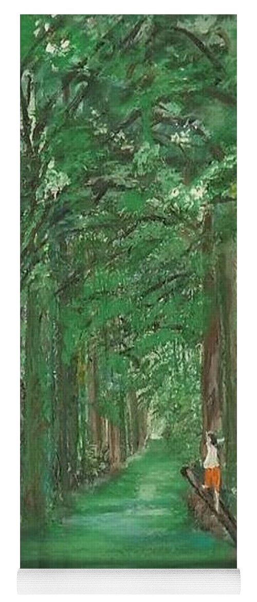 Acrylic Landscape Yoga Mat featuring the painting Tree Canopy by Denise Morgan