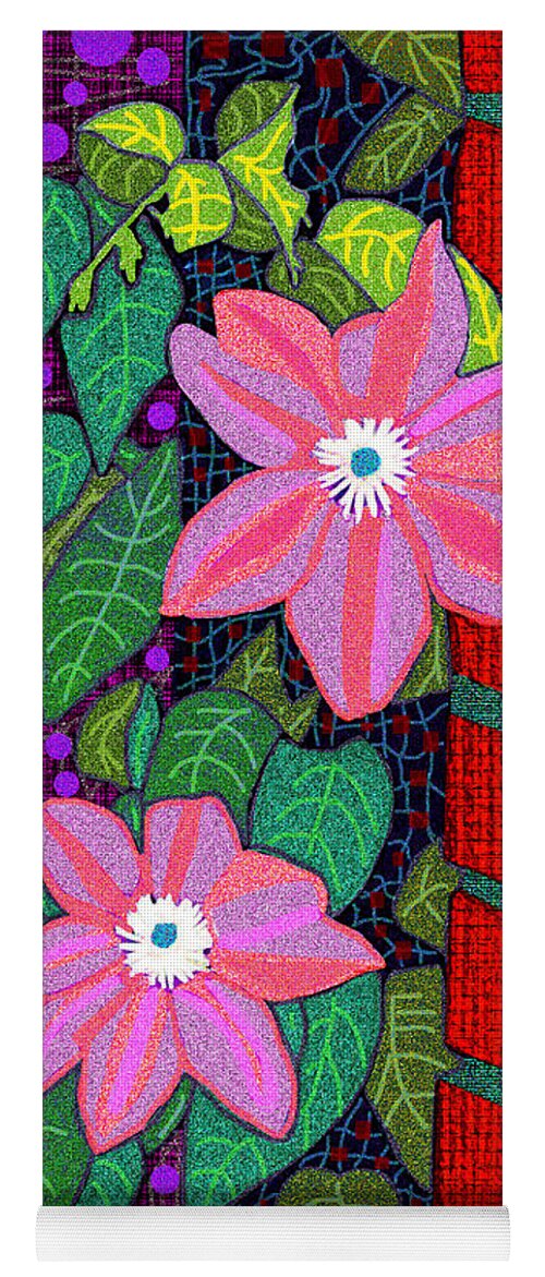 Smokey Mountains Yoga Mat featuring the digital art Trellis Blooms by Rod Whyte