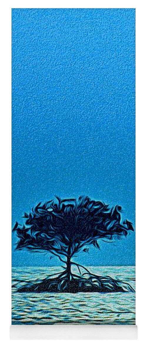 Weipa Yoga Mat featuring the photograph Tropical Mangrove Tree Blues by Joan Stratton