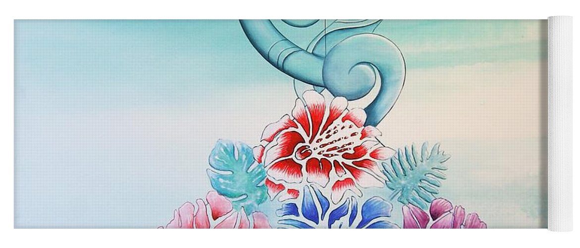 Flowers Yoga Mat featuring the painting Tropicana meets Pacifica by Reina Cottier