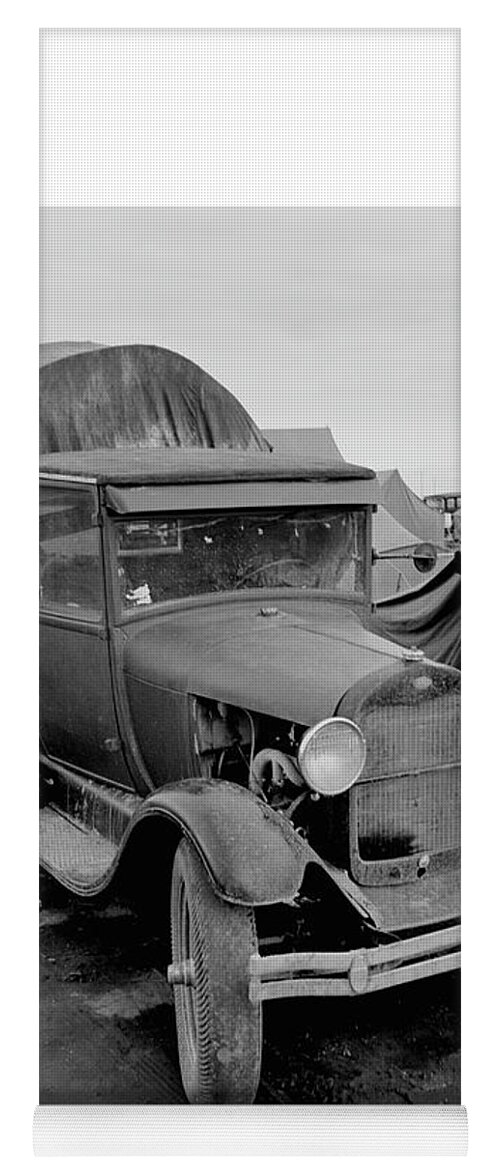 Depression Yoga Mat featuring the painting Truck Parked by Tent in FSA site by Dorothea Lange