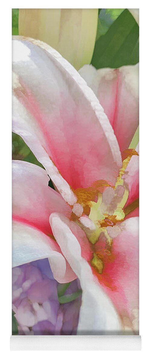 Abstract Yoga Mat featuring the photograph Tulip in pastel by Phillip Rubino
