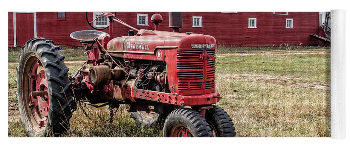 Tractor Yoga Mat featuring the photograph Two Old Reds by Alana Thrower