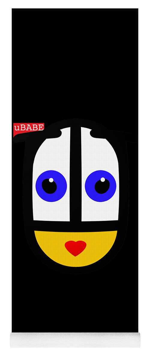 Ubabe Black Style Yoga Mat featuring the digital art uBABE Black by Ubabe Style