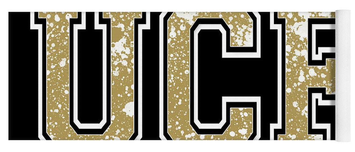 Ucf Yoga Mat featuring the digital art UCF - University of Central Florida - Black by Stephen Younts