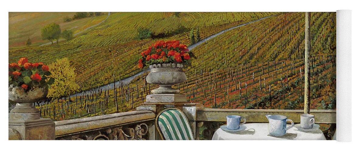 Vineyard Yoga Mat featuring the painting Un Caffe' Nelle Vigne by Guido Borelli