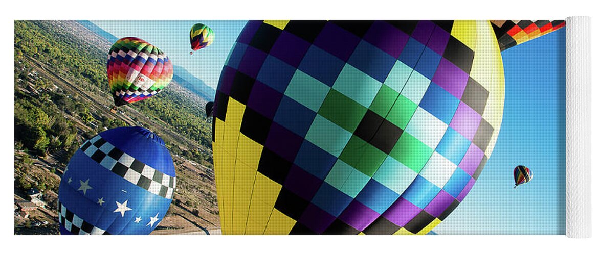 Albuquerque Yoga Mat featuring the photograph Up, Up, and Away by Mike Long