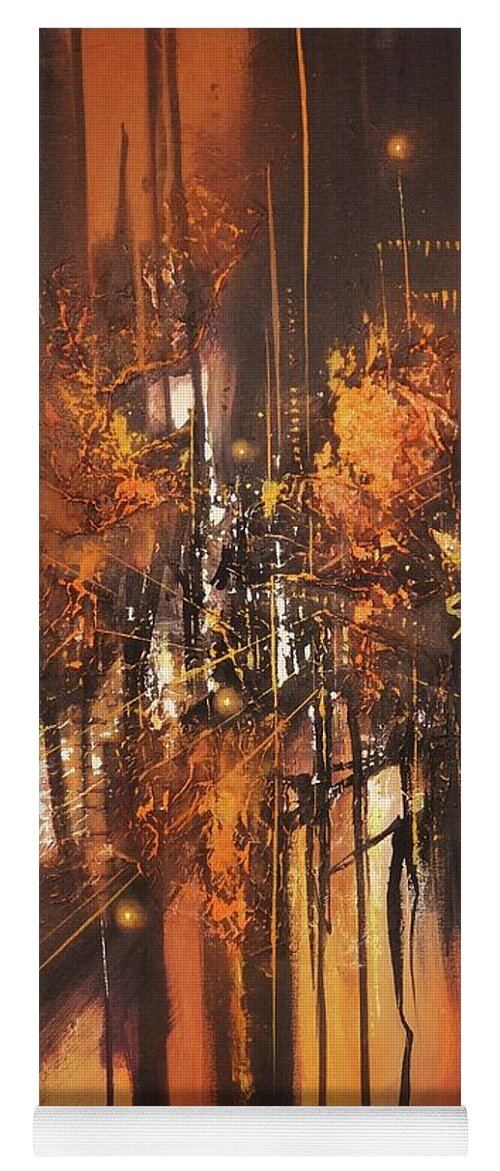 Abstract Yoga Mat featuring the painting Urban Nocturne by Tom Shropshire