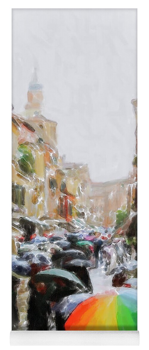 Paintograph Yoga Mat featuring the painting Venice in the Rain by Chris Armytage