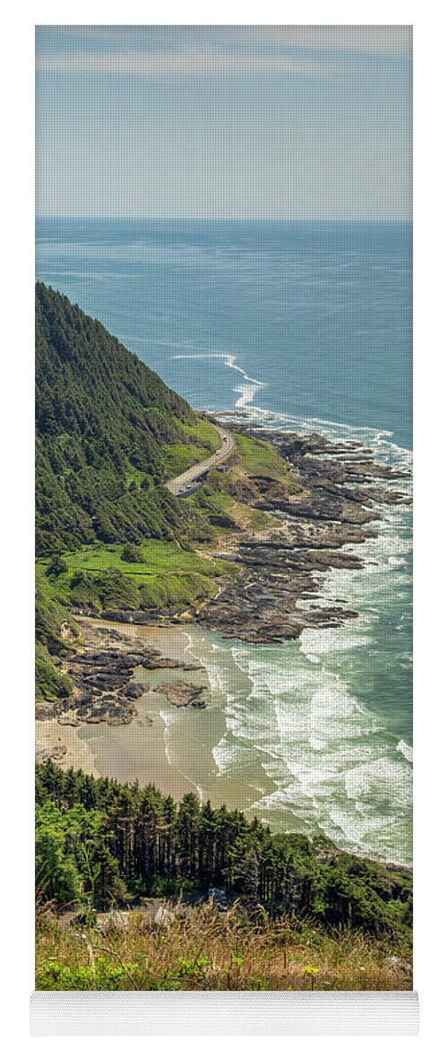 Cape Perpetua Yoga Mat featuring the photograph View From Cape Perpetua - Vertical 01050 by Kristina Rinell