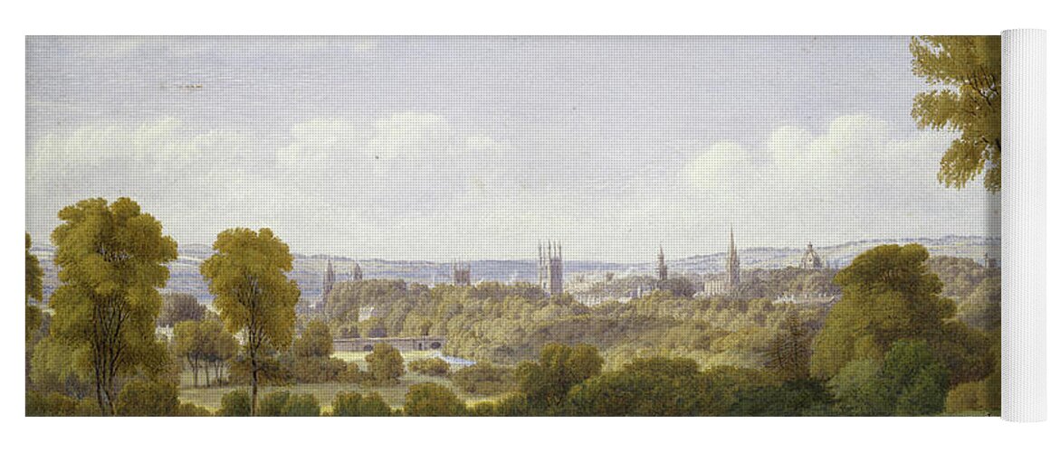  Yoga Mat featuring the painting View Of Oxford From Headington Watercolor by William Turner