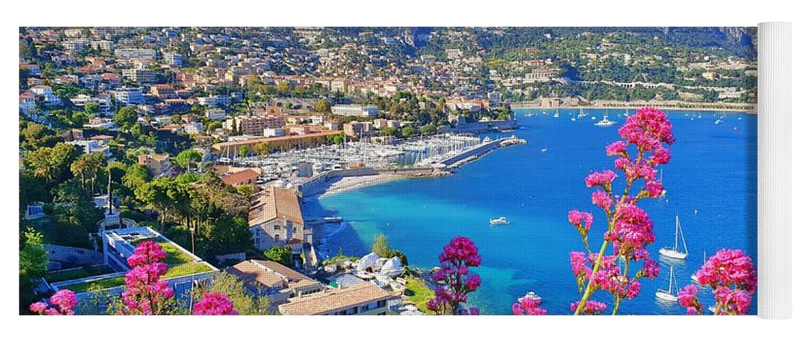 Landscape Yoga Mat featuring the photograph Villefranche View by Andrea Whitaker