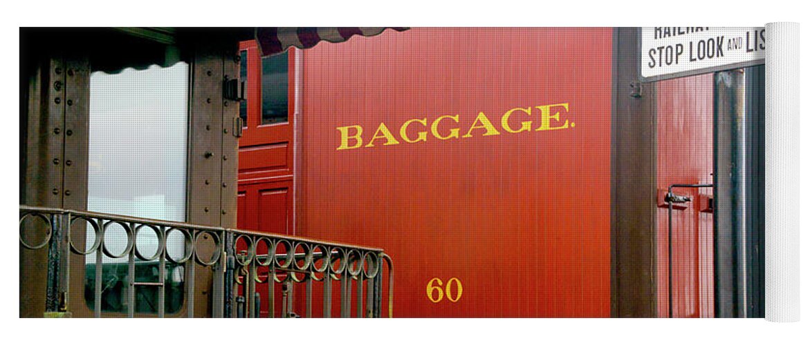 D2-rr-3063 Yoga Mat featuring the photograph Vintage Railroad Baggage Car by Paul W Faust - Impressions of Light