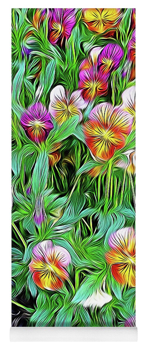 African Violet's A Blueish-purple Color Seen At The End Of The Spectrum Opposite Red.herbaceous Plant Yoga Mat featuring the digital art Violets by Don Wright