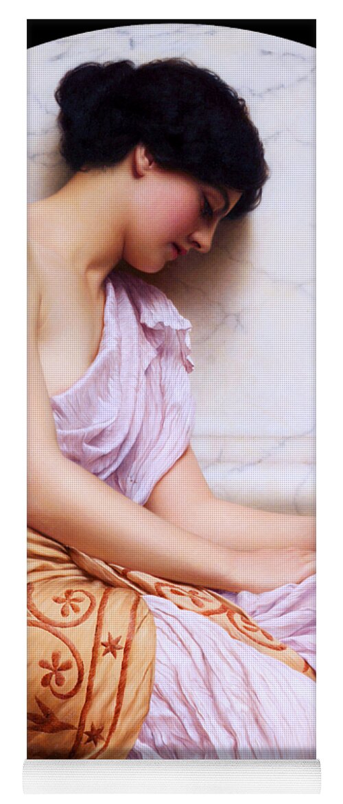 Young Girl Yoga Mat featuring the painting Violets, Sweet Violets by John William Godward by Rolando Burbon