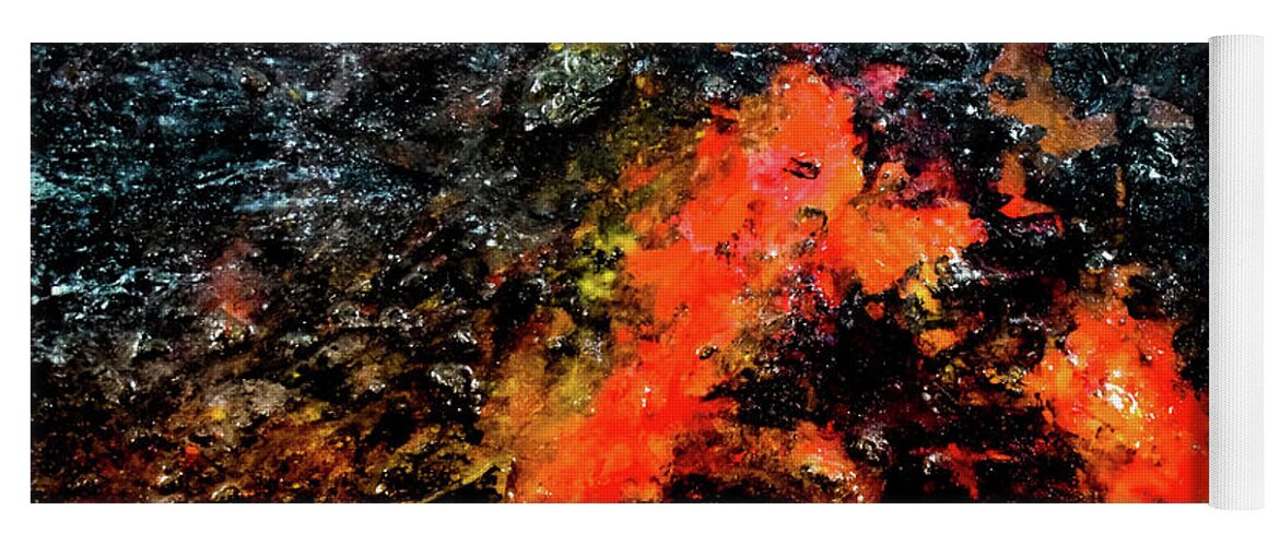 Volcano Yoga Mat featuring the mixed media Volcanic by Patsy Evans - Alchemist Artist
