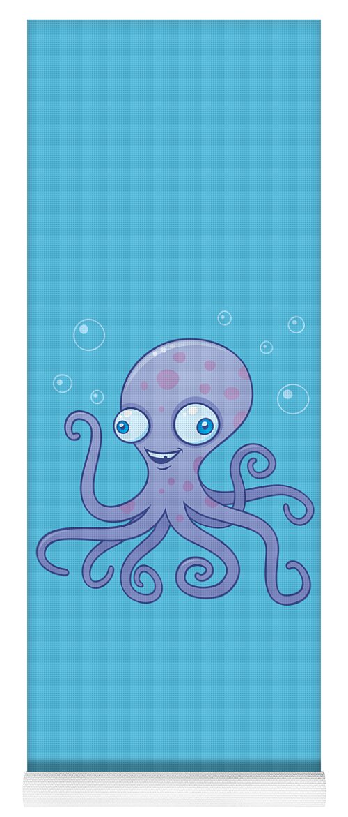 Ocean Yoga Mat featuring the digital art Wacky Octopus by John Schwegel
