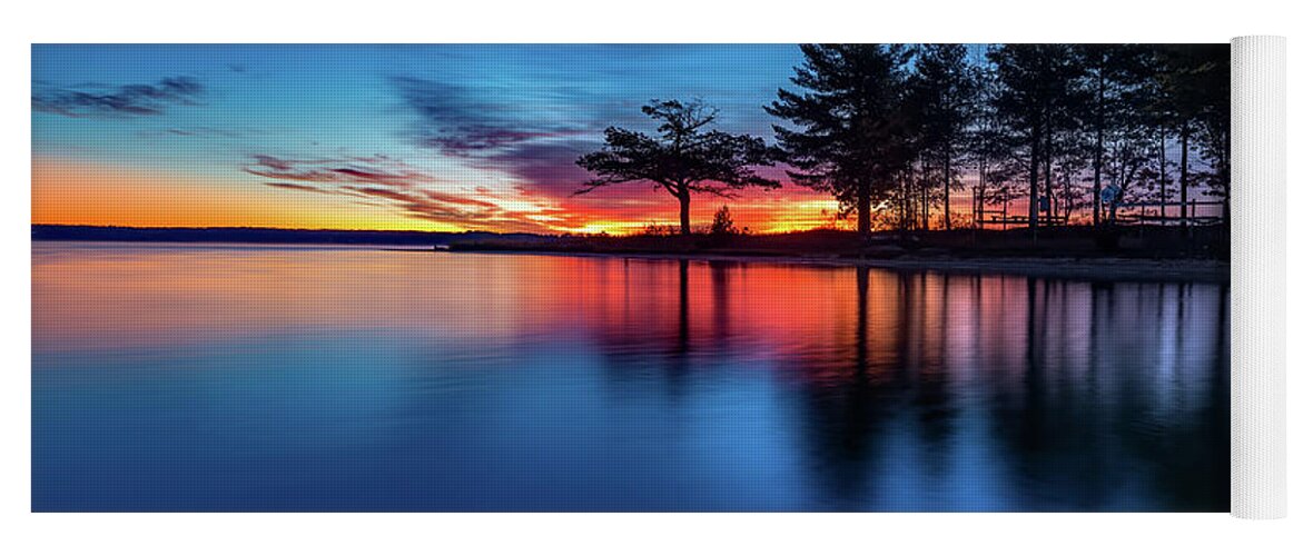 Landscape Yoga Mat featuring the photograph Wading for Sunrise by Joe Holley