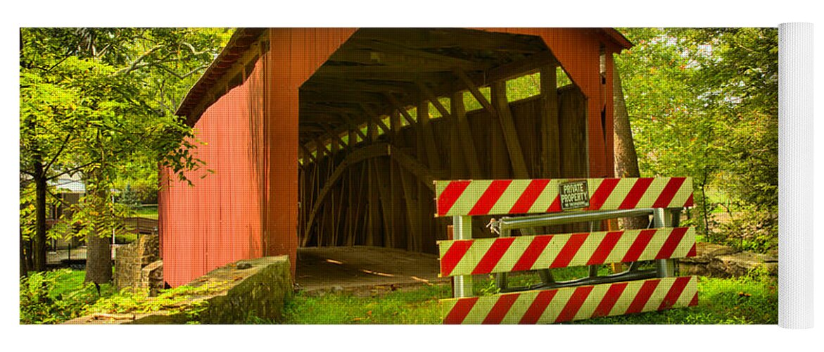Wagoners Covered Bridge Yoga Mat featuring the photograph Wagoner Covered Bridge by Adam Jewell