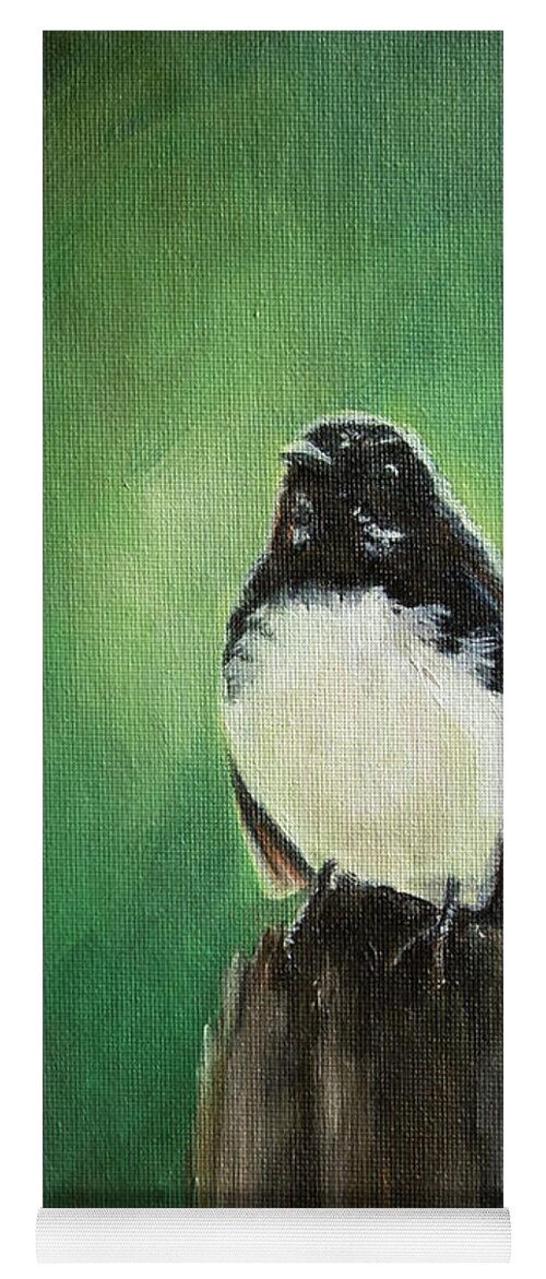 Wagtail Yoga Mat featuring the painting Wagtail by Kirsty Rebecca