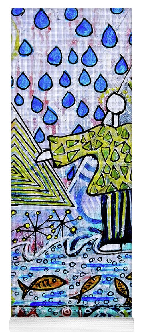 Symbolism Yoga Mat featuring the mixed media Walking on Water by Mimulux Patricia No