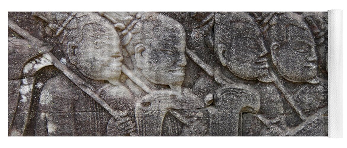 Angkor Yoga Mat featuring the photograph Warriors marching into battle by Steve Estvanik