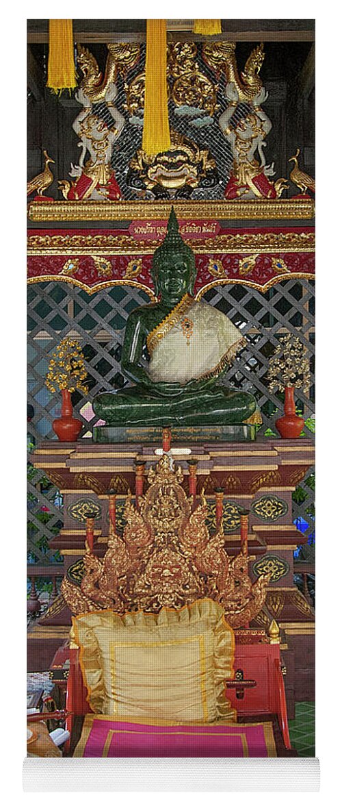 Thailand Yoga Mat featuring the photograph Wat Puack Chang Merit Pavilion Buddha Image DTHCM0167 by Gerry Gantt