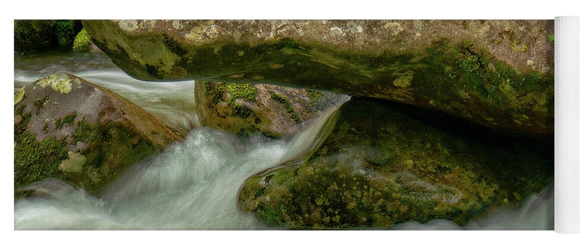 Big Creek Area Yoga Mat featuring the photograph Water and rocks by Izet Kapetanovic