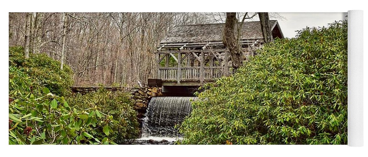 Waterfall Yoga Mat featuring the photograph Waterfall in Moore State Park by Monika Salvan
