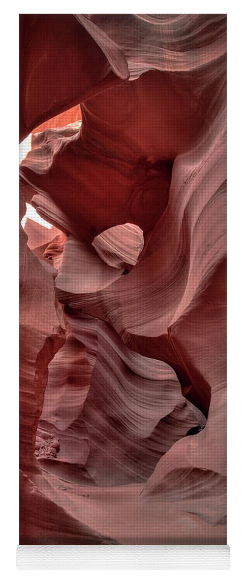 Lower Antelope Canyon Yoga Mat featuring the photograph Waves and Curls by Laura Hedien