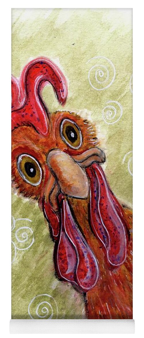 Chicken Yoga Mat featuring the painting What's Up My Peeps by Karren Case