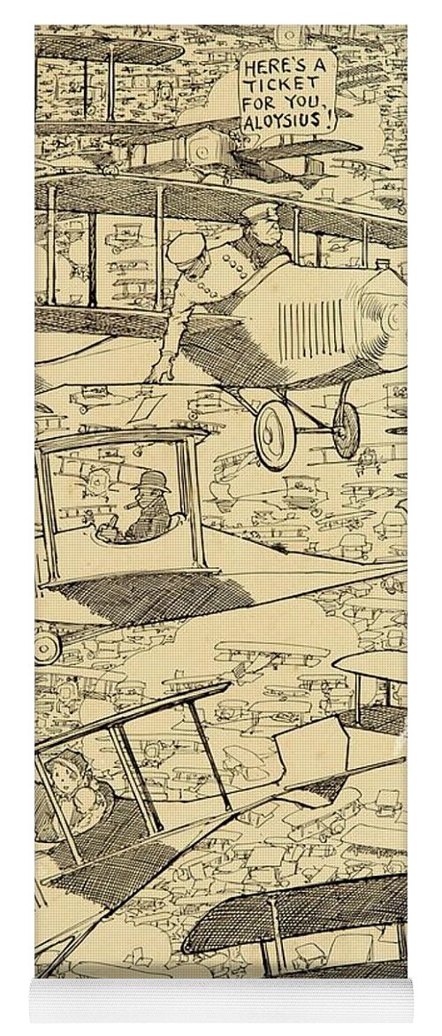 Biplane Yoga Mat featuring the painting When Fords Begin To Fly by Winsor Mccay