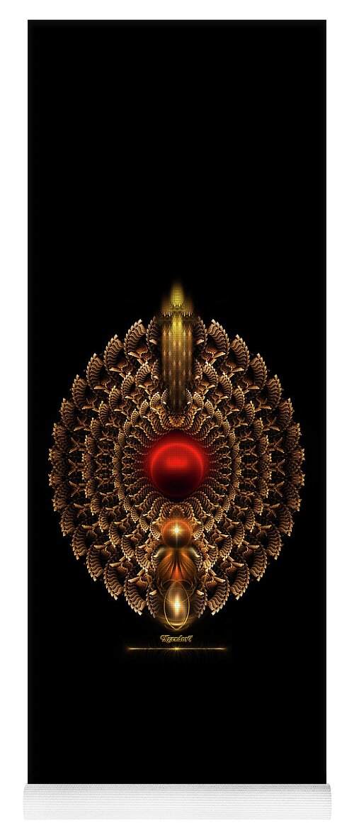 When Only Gold Will Do Yoga Mat featuring the digital art When Only Gold Will Do On Black by Rolando Burbon