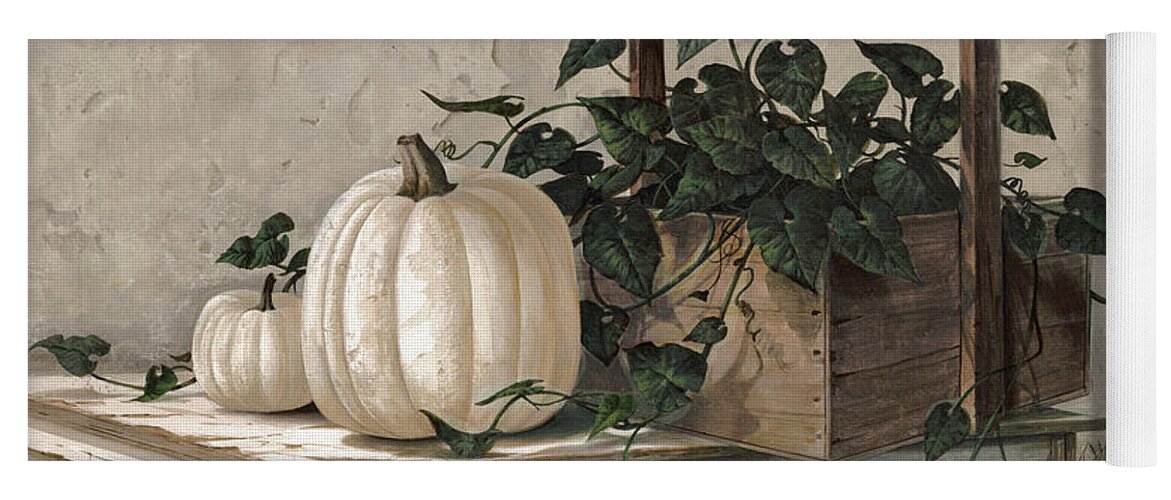 Michael Humphries Yoga Mat featuring the painting White Pumpkins by Michael Humphries