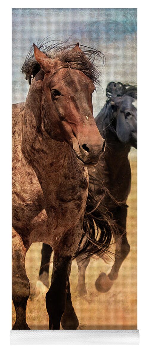 Wild Horses Yoga Mat featuring the photograph Wild Fire by Mary Hone