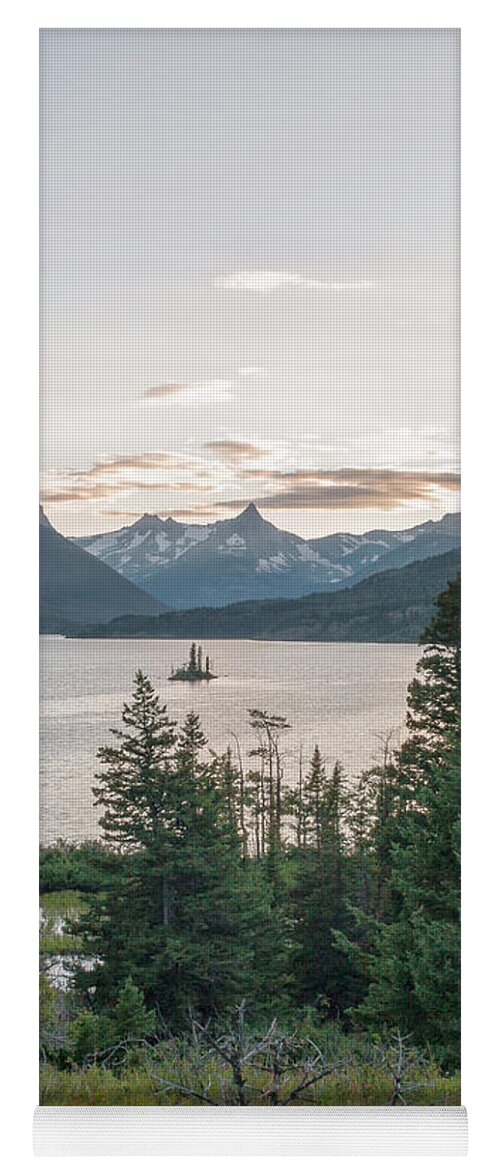 Wild Goose Island Yoga Mat featuring the photograph Wild Goose Island Sunset 2 - Glacier National Park Montana by Brian Harig