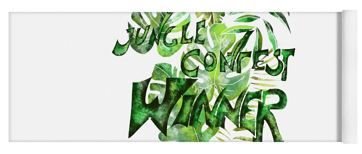 Winner Yoga Mat featuring the painting Winner of the jungle competition by Patricia Piotrak