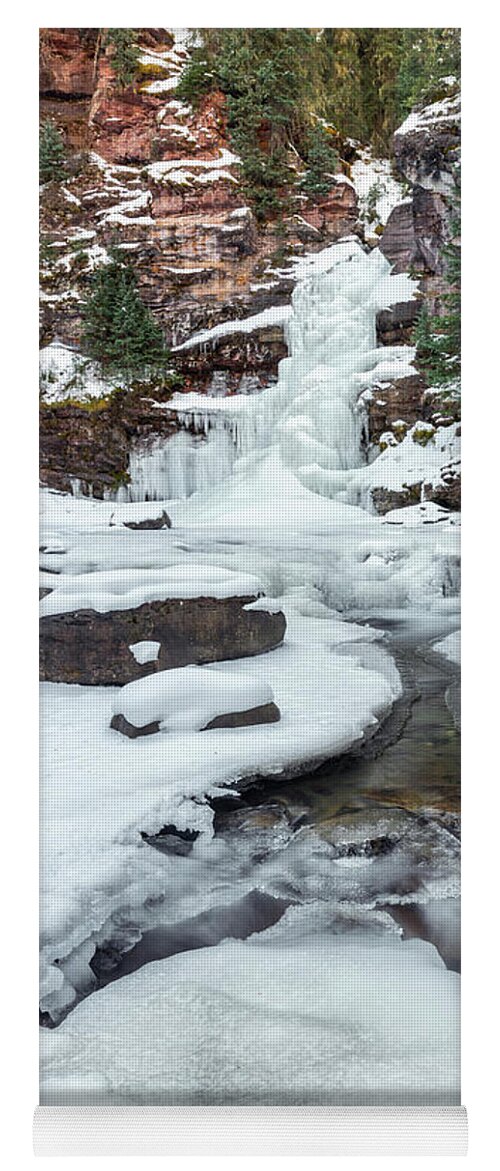 Waterfall Yoga Mat featuring the photograph Winter Falls by Angela Moyer