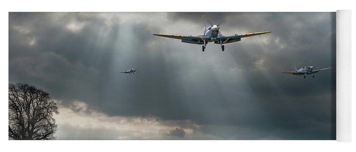 Spitfires In Winter Yoga Mat featuring the photograph Winter homecoming by Gary Eason