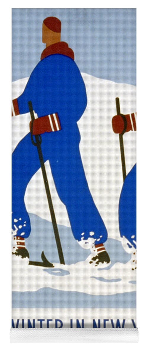 Sports Yoga Mat featuring the painting Winter in New York by Vintage Pix
