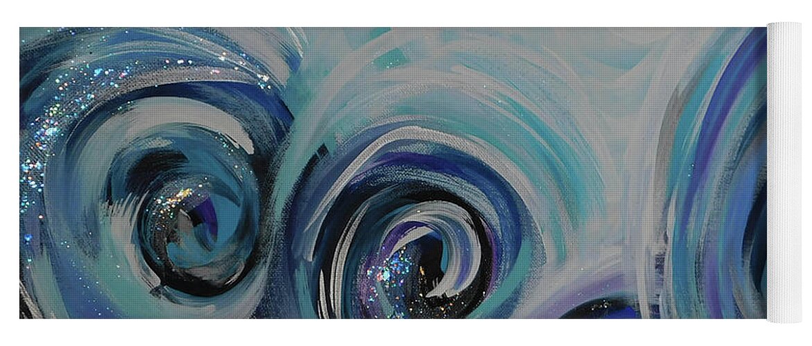 Abstract Yoga Mat featuring the painting Winter Winds by Karen Mesaros