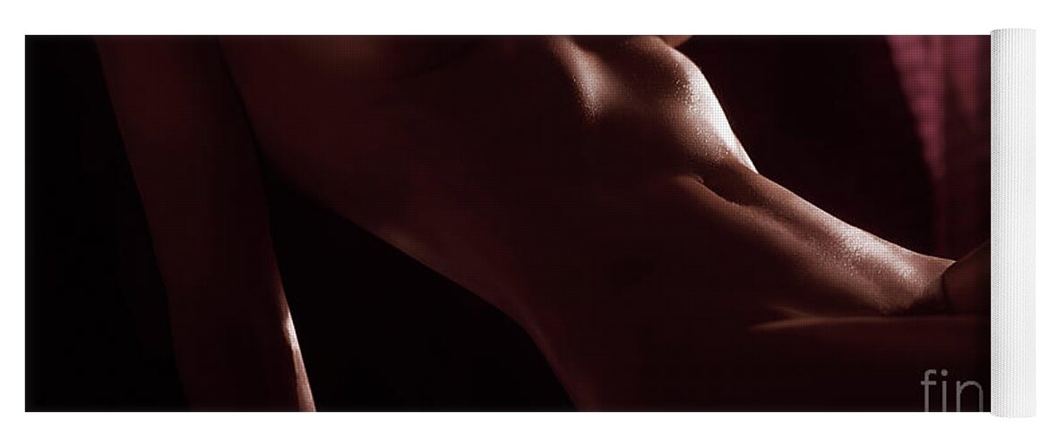 Woman sexy nude with beautiful smooth shiny dark brown skin Yoga Mat by Maxim Images Prints Fine Art America