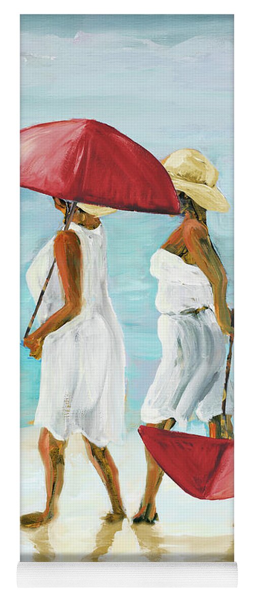 Women Yoga Mat featuring the painting Women On Beach IIi by South Social D