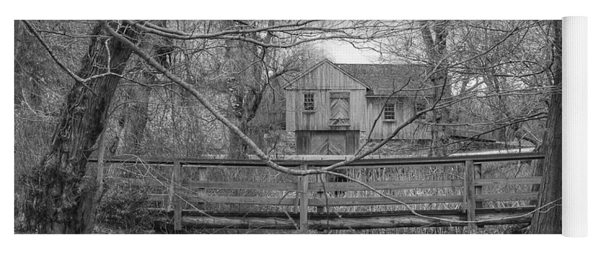 Waterloo Village Yoga Mat featuring the photograph Wooden Bridge Over Stream - Waterloo Village by Christopher Lotito
