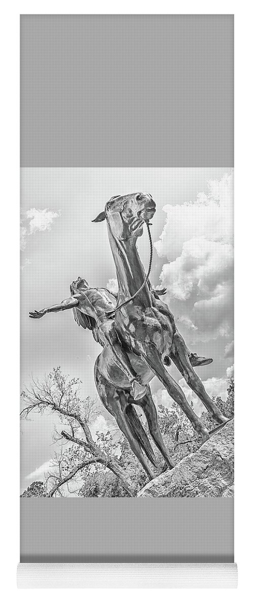 Statue Yoga Mat featuring the photograph Woodward Park Appeal to The Great Spirit Statue by Bert Peake