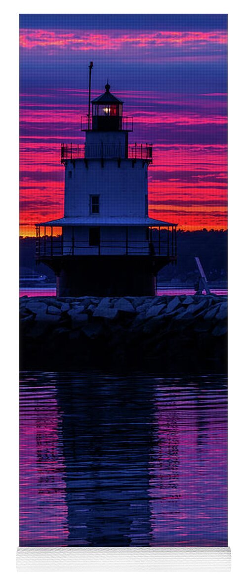 Spring Point Ledge Lighthouse Yoga Mat featuring the photograph WOW Sunrise by Darryl Hendricks