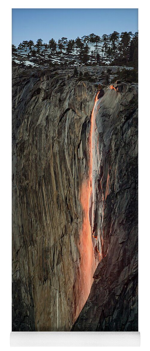 Fire Falls Yoga Mat featuring the photograph Yosemite Fire Falls by Gary Geddes