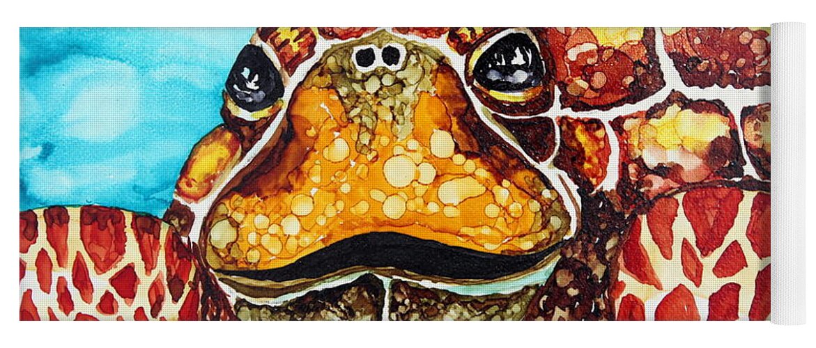 Turtle Yoga Mat featuring the painting Ziggy by Maria Barry